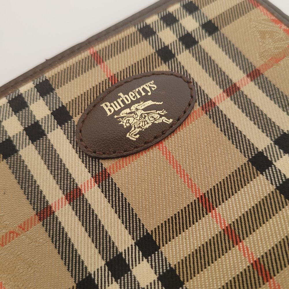 Vintage Burberrys Nova Check Bifold Wallet & Kiss-Lock Coin Purse Brown Leather - Picture 7 of 12